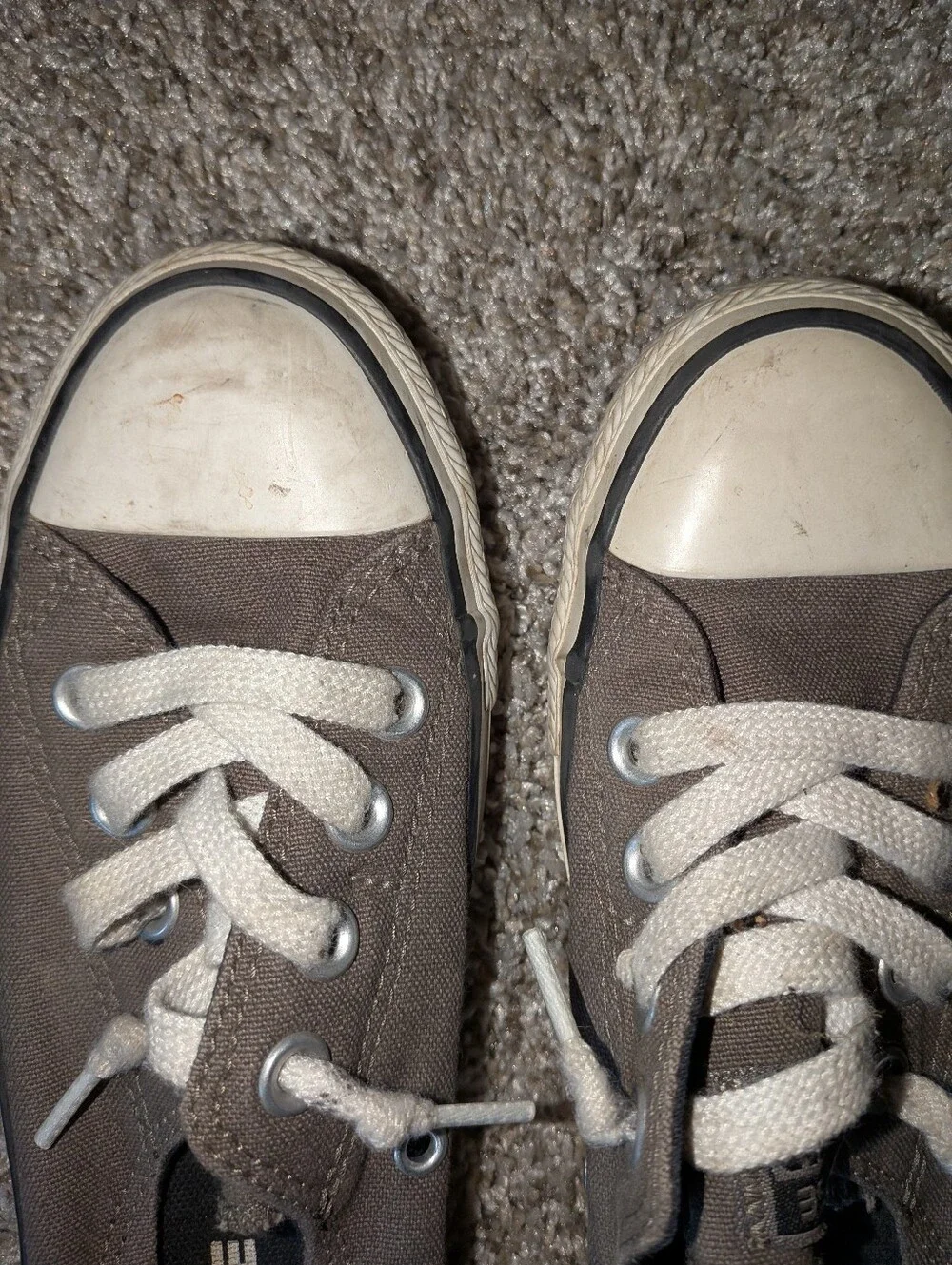 Converse Low Top Canvas Sneakers in Gray and White